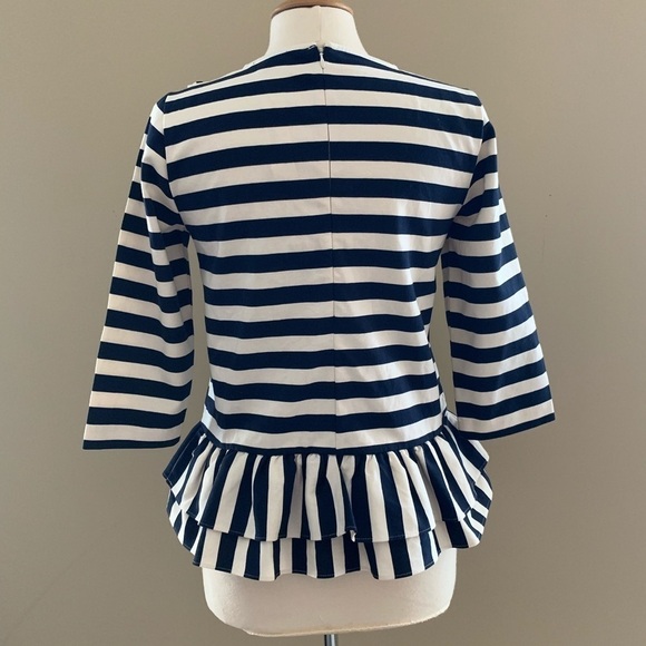 NWT J.Crew Striped Cotton Ruffle Blouse Small - Picture 5 of 8